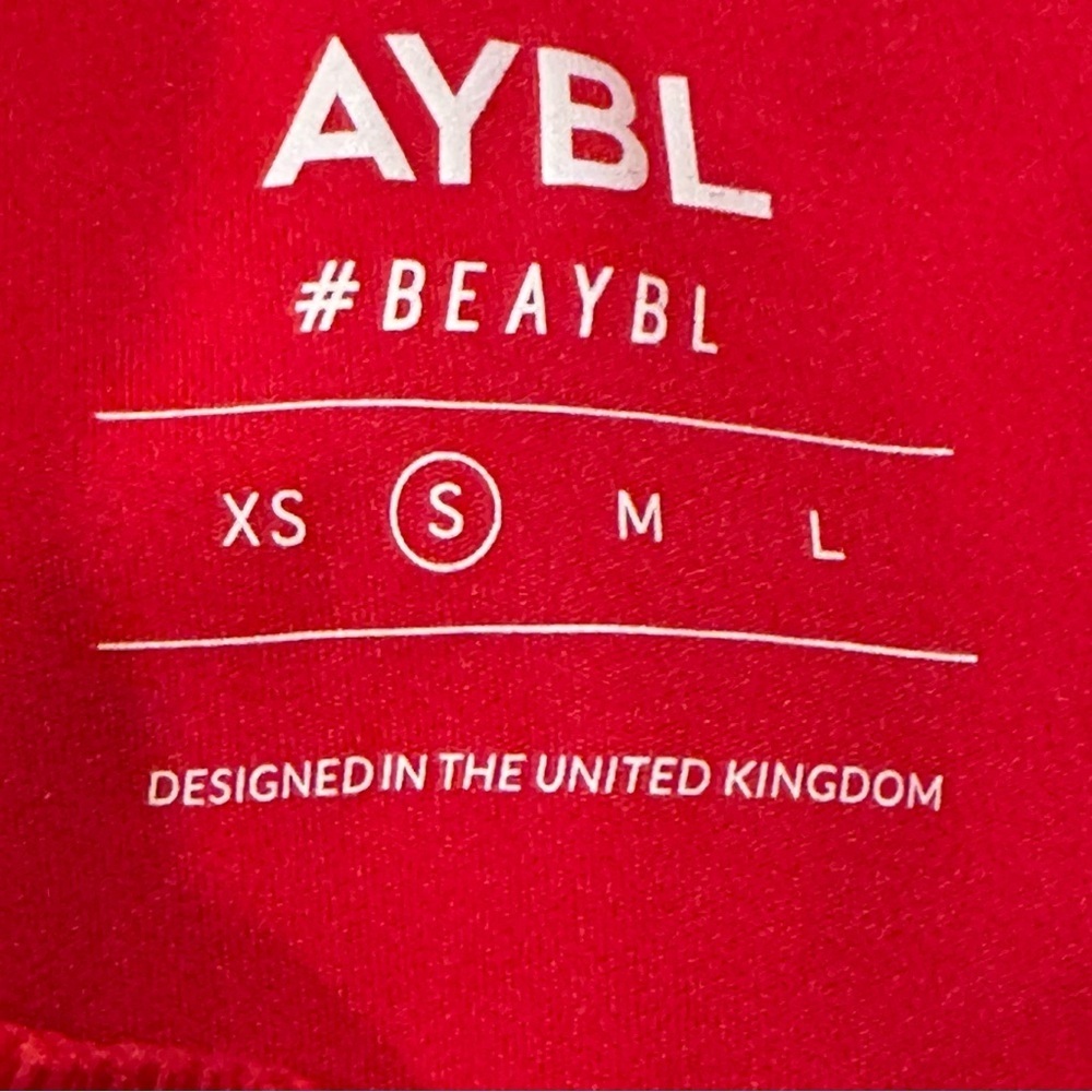 AYBL Leggings Red Compression Athletic Yoga Training Pockets Women’s Size Small - Picture 5 of 8